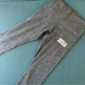 Muscle Beach Stretch Leggings Heathered Charcoal Grey
